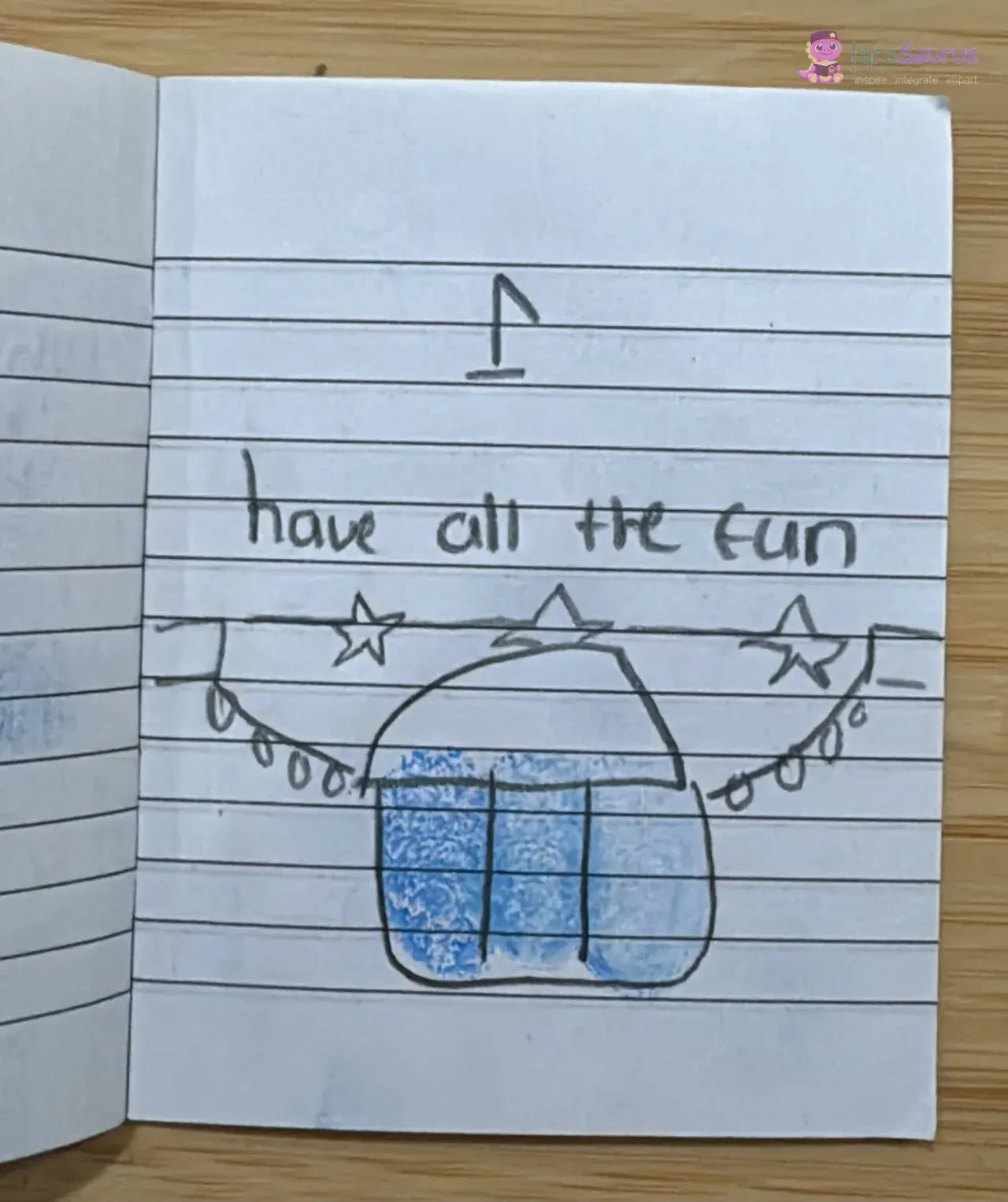 A fingerprint fun-fair tent with bunting and stars above it.