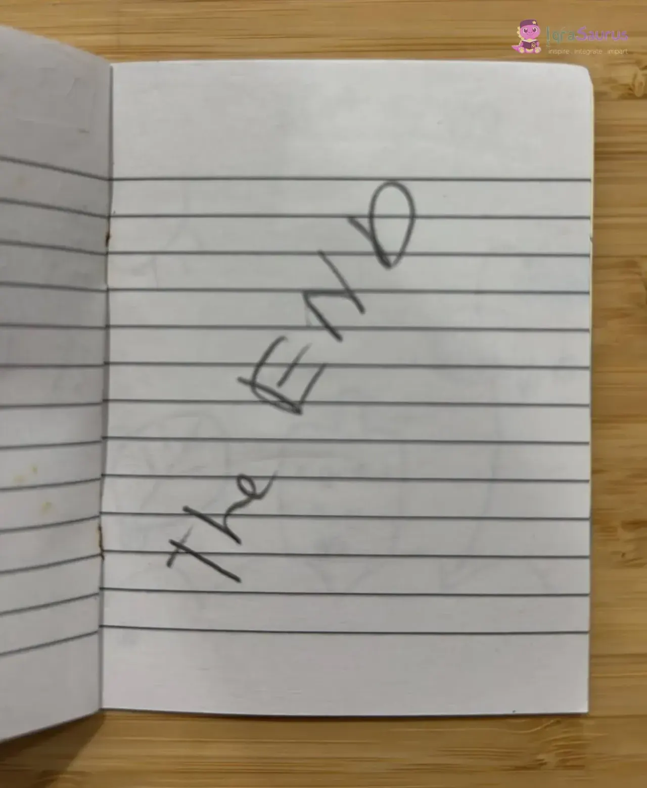 The words The End written across the page.