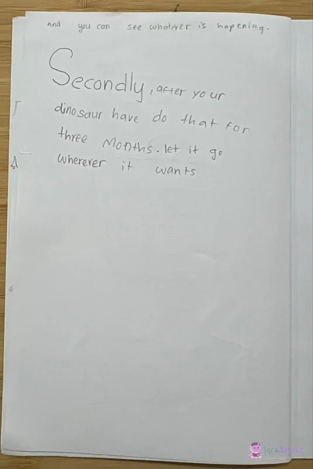 A page of writing with no drawing; the booklet stops here.
